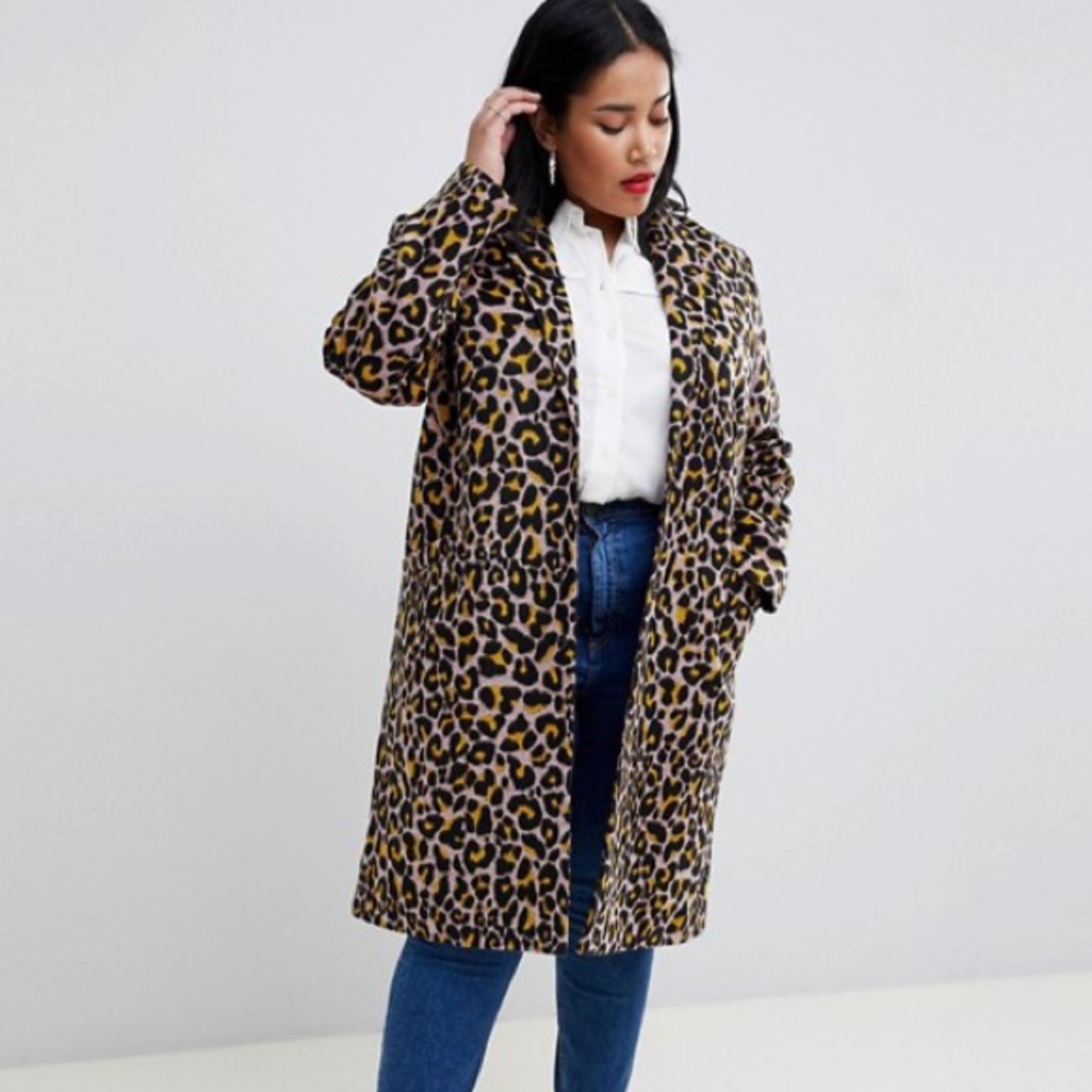Asos curve leopard print coat